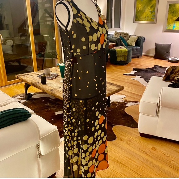 JOHNNY WAS  🌺Silk Dress, XS 🌺 Black silk slip underneath 🌺A VERY RARE DRESS! - Picture 9 of 13